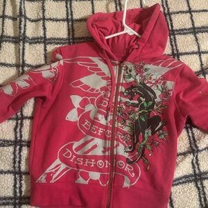 Ed Hardy Red Graphic Hoodie